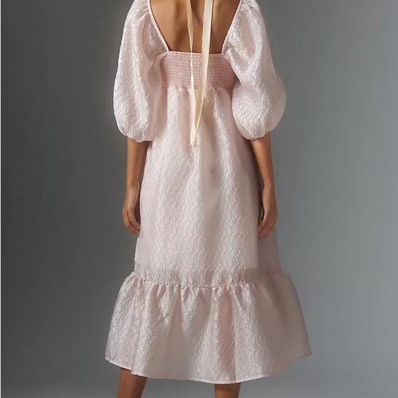 Textured Puff-Sleeve Dress - Picture 2 of 12